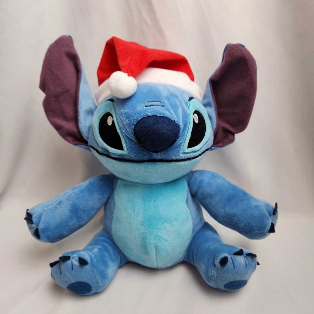 Disney Lilo‎ & Stitch - Stitch with Santa Hat Plush Christmas 10 inch
